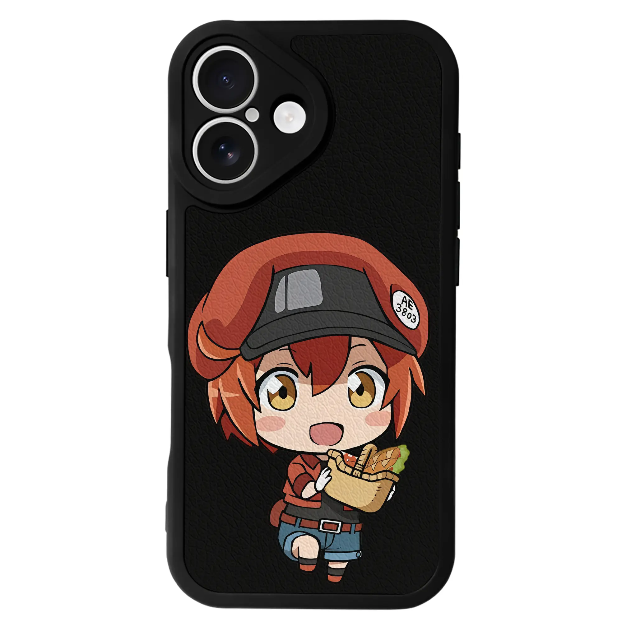 はたらく細胞 グッズ,赤血球 - IPhone 16シリーズ対応 ・ シリコンスマホケース ・ レザー調 ・ 高精度フィット ・ 耐衝撃 ・ ワイヤレス充電対応 ・ 精密カット